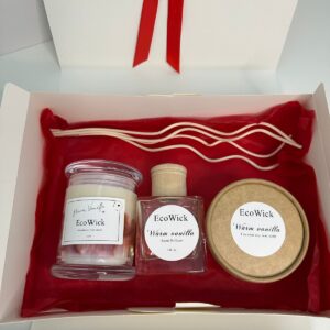 Glass Jar Candle, Reed Diffuser and Wax melt Gift Box